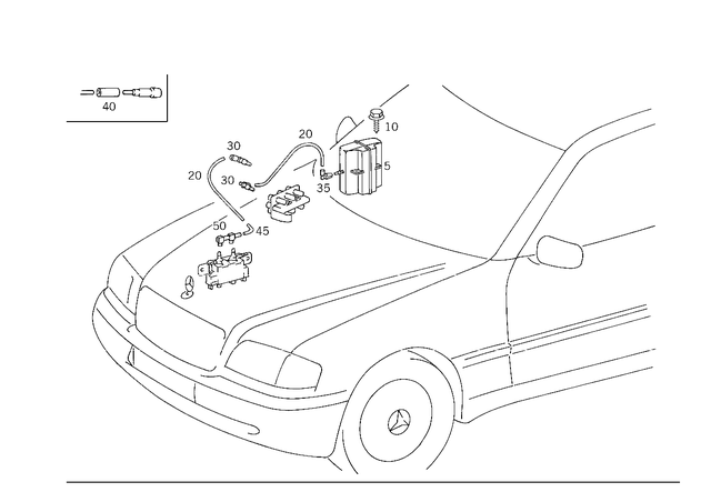 1408050019 - Vacuum System: Container for Mercedes-Benz: 300SD, 400SE, 400SEL, 500SEC, 500SEL, 600SEL, C220, C230, S420 Image image