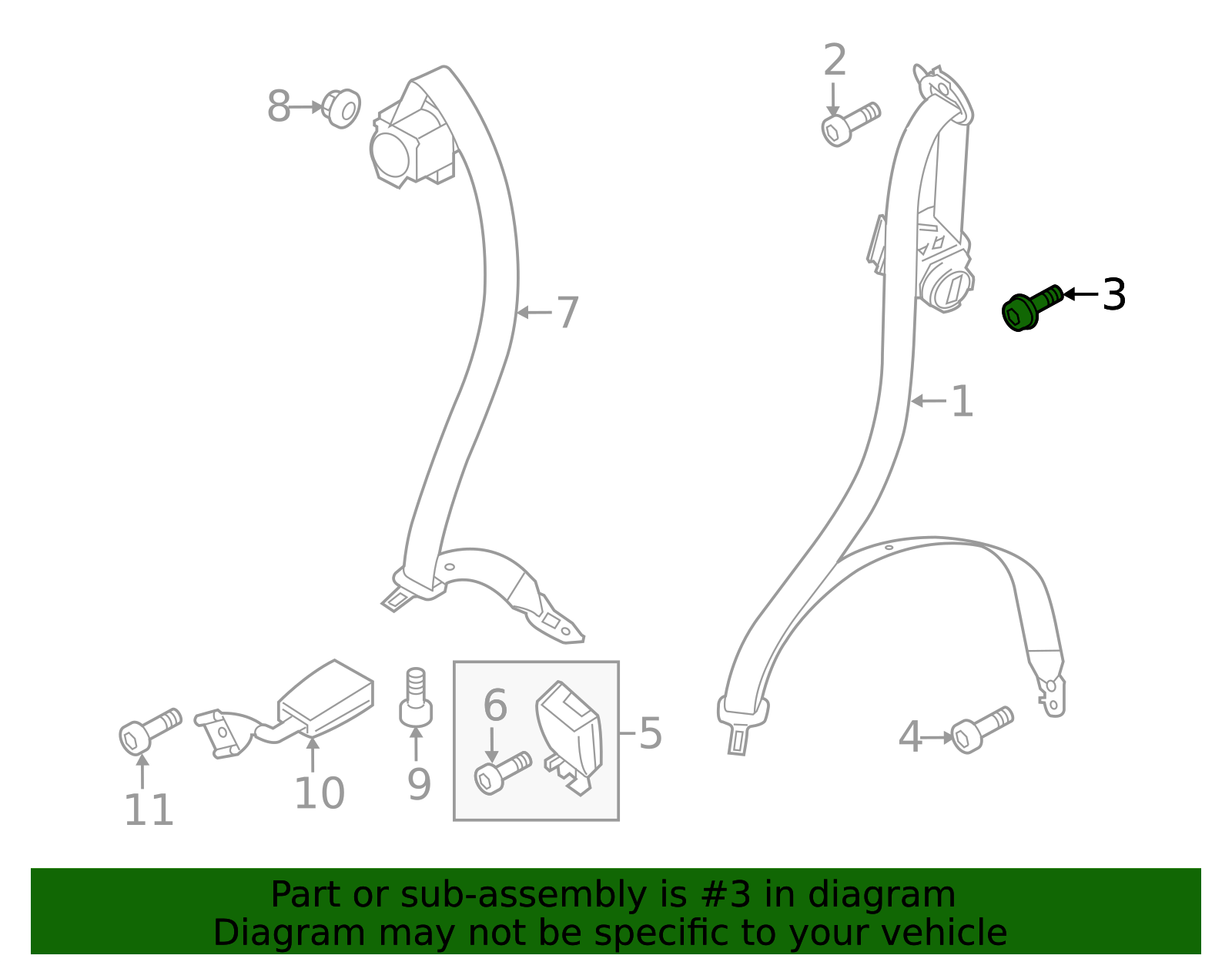 Seat Belt Lap And Shoulder Belt Bolt - Porsche (N-989-260-01)