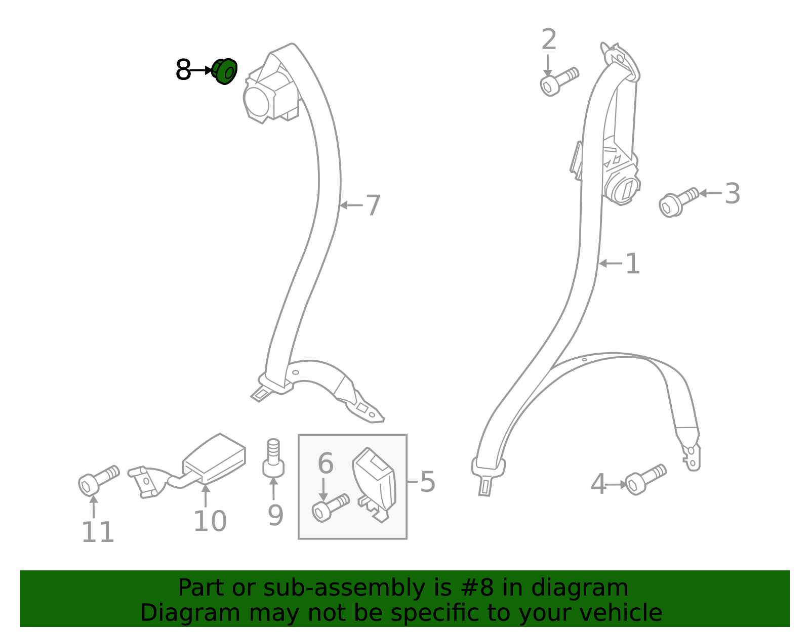 Center Seat Belt Nut - Porsche (N-989-910-01)