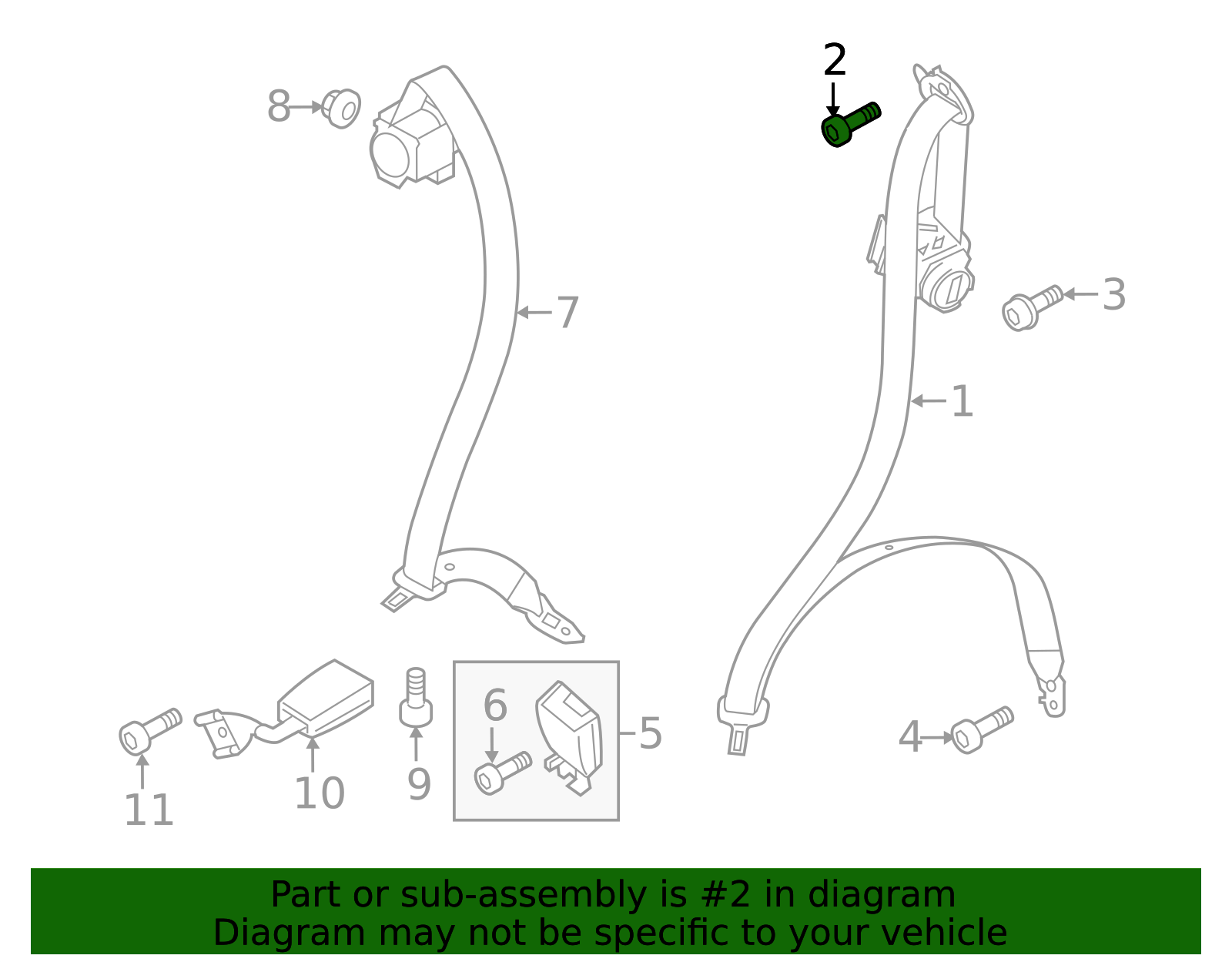 Seat Belt Lap And Shoulder Belt Bolt - Porsche (N-989-243-03)