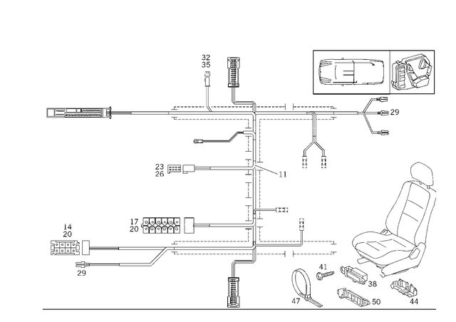 2105406813 - Electrical System: Wiring Harness for Mercedes-Benz Image image