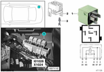 61368373700 - Vehicle Electrical System: Relay, Make Contact, White Green for BMW Image