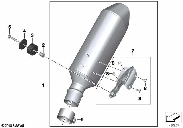 18518405381 - : Set Holder End Muffler for BMW-Motorrad Image