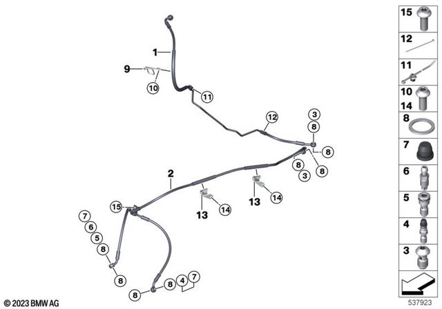 34329446144 - : Brake Hose For Front Brake Circuit for BMW-Motorrad Image