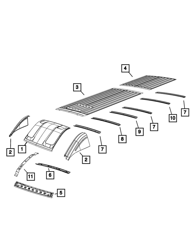 68576498AB - Body Sheet Metal Except Doors: Roof Panel for Mopar Image