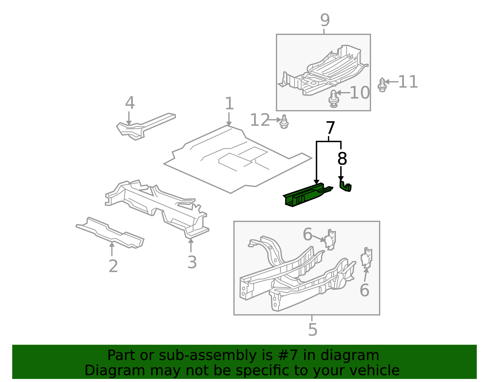 Honda Fit Rear Rails 65610-TK6-A00ZZ - Rear Rail 2009-2013 Honda Fit | Honda Parts Online