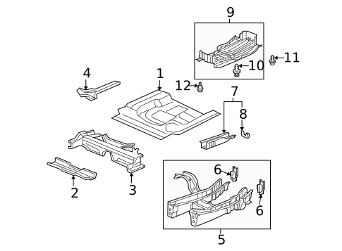 Rear Floor & Rails for 2011 Honda Fit #0