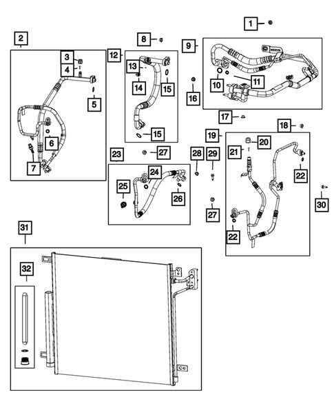 Air Conditioner and Heater Plumbing for 2021 Jeep Grand Cherokee L #0