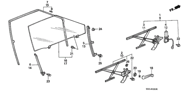 Door Windows (3D) 3DR for 1986 Honda Accord #0