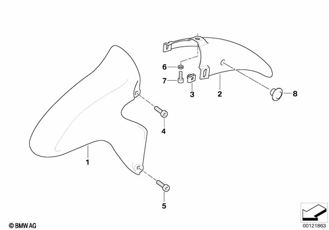46612307861 - Frame and Mounting Parts: Front Wheel Cover, Primed -  for BMW-Motorrad Image