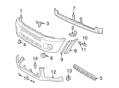 2001-2003 Toyota RAV4 Front Bumper Painted