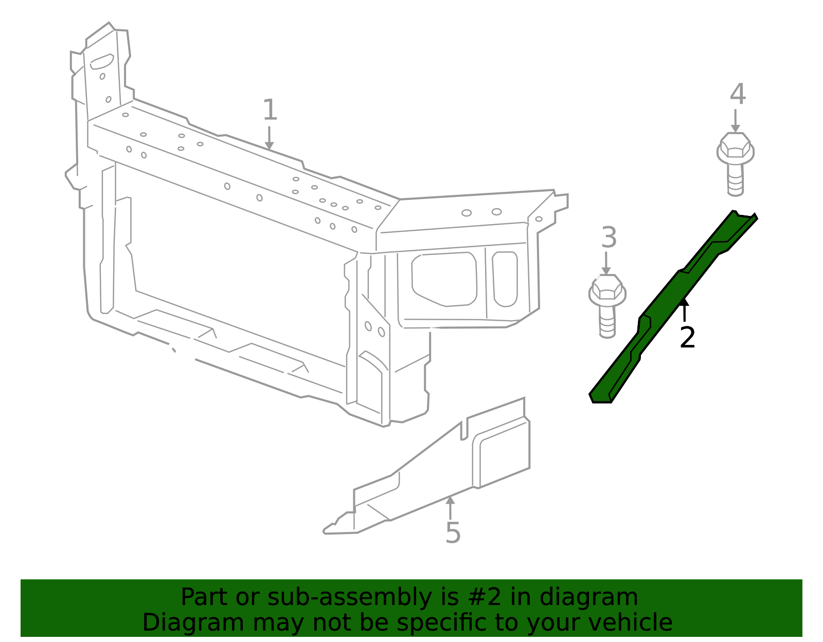 2006-2016 Chevrolet Passenger Side Front End Sheet Metal Diagonal Brace ...