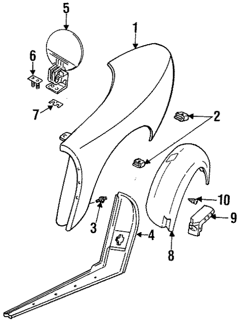 Quarter Panel & Components for 1995 Dodge Viper #0