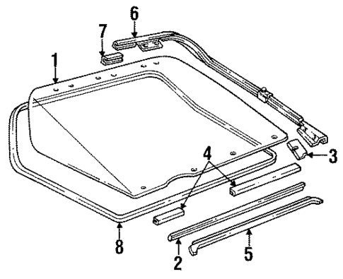 Glass - Lift Gate for 1986 Chevrolet Camaro #0