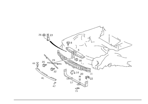 Front Stiffening and Radiator Support for 1991 Mercedes-Benz 500SL #1