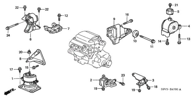 Engine Mounts (-'04) (4WD) for 2004 Honda Pilot #0