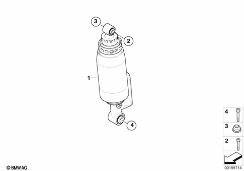 Spring Strut, Mounted Parts for 2005 BMW-Motorrad R 1200 S #1