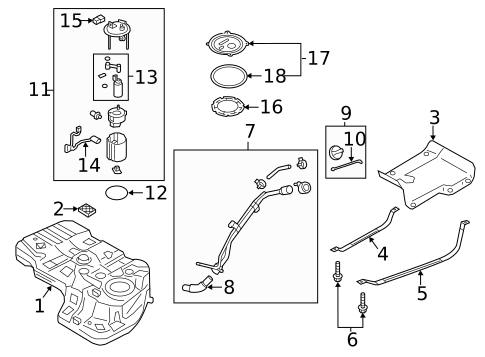 Fuel System Components for 2018 Hyundai Santa Fe Sport #0