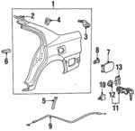 616021G410 - Body: Quarter Panel for Toyota: Tercel Image
