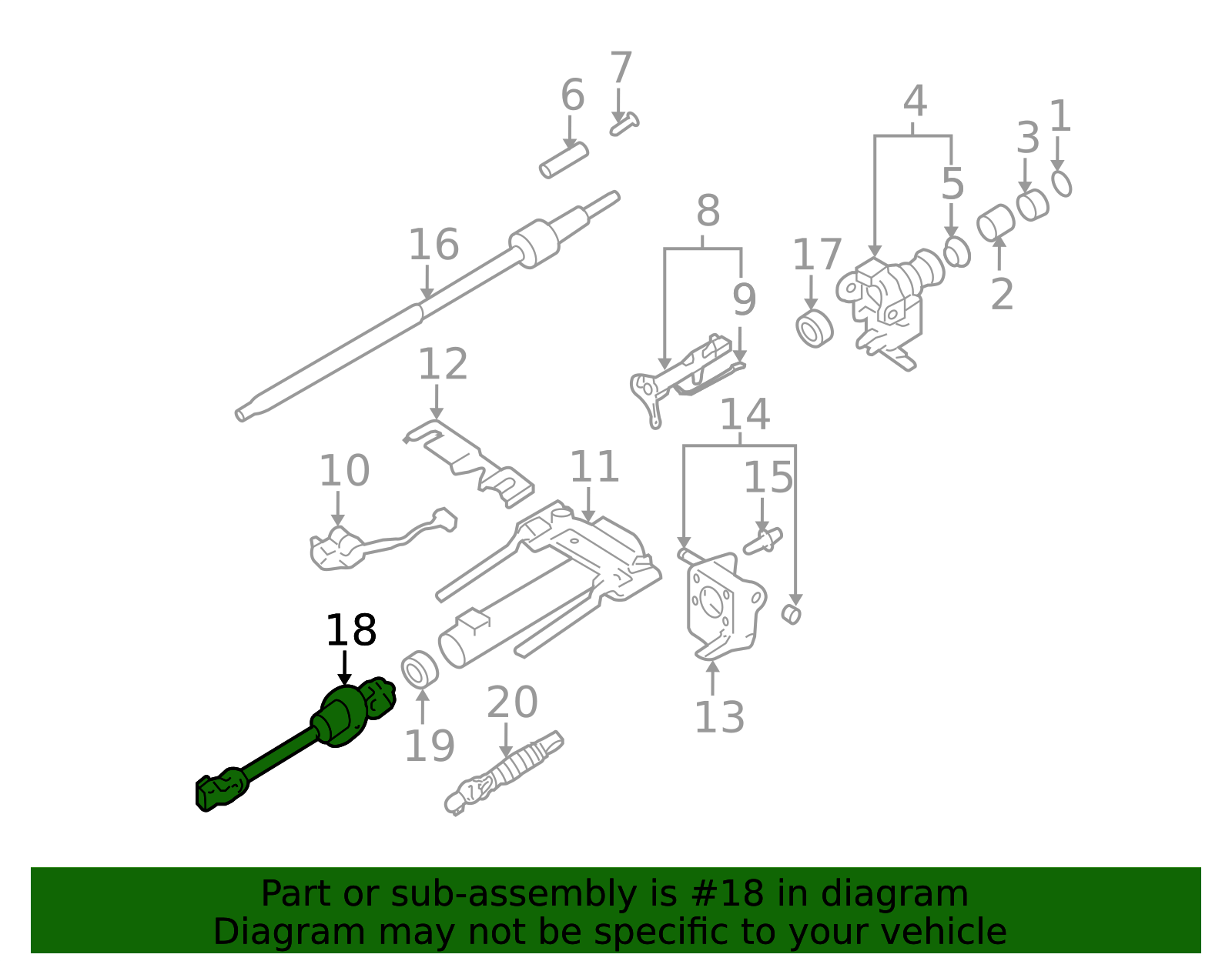 2009-2012 GM Steering Gear Coupling Shaft 19256705 | TascaParts.com