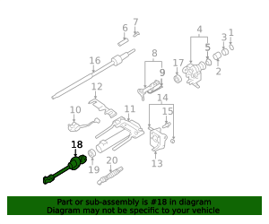 2009-2012 GM Steering Gear Coupling Shaft 19256705 | TascaParts.com