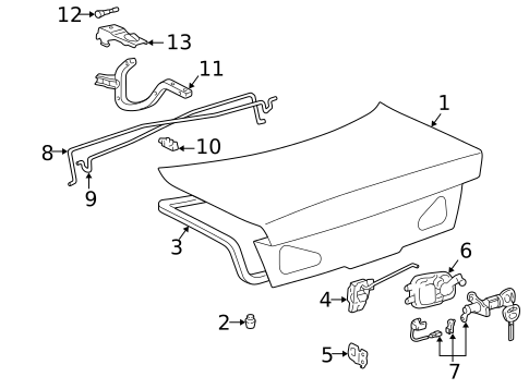 Lid & Components for 1999 Lexus ES300 #0