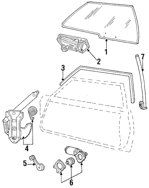 Glass - Door for 1986 Mercury Grand Marquis #0
