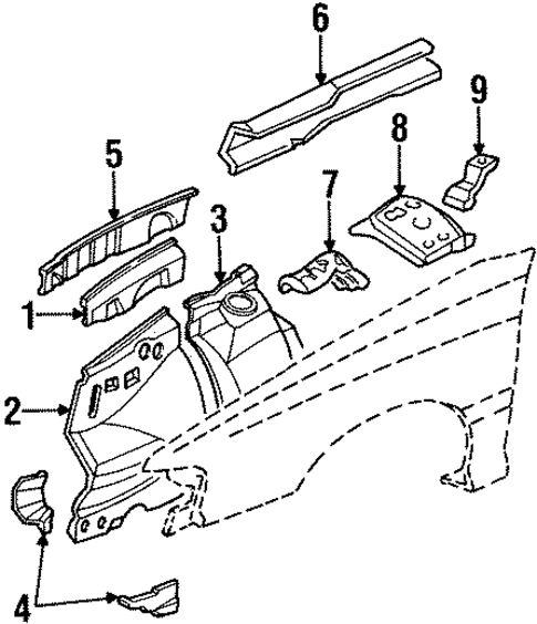 Structural Components & Rails for 1991 Subaru Legacy #0
