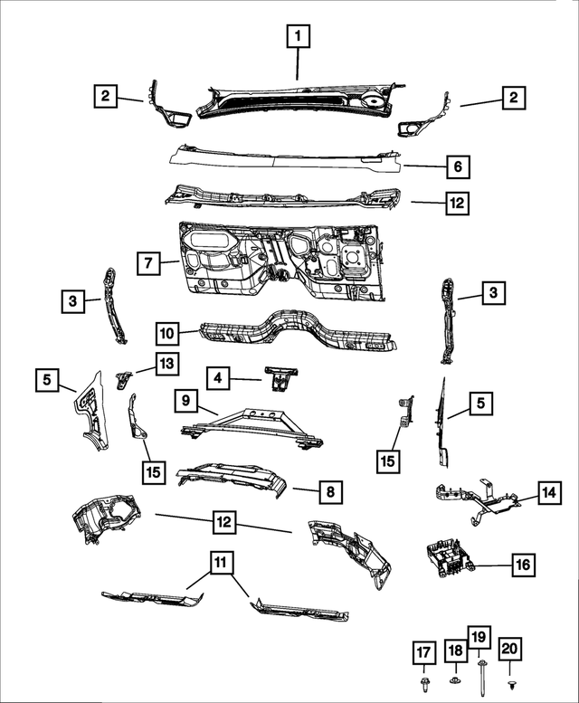 68361994AA - Body Sheet Metal Except Doors: Cowl Side Trim Panel, Left for Jeep: Grand Cherokee, Grand Cherokee L Image