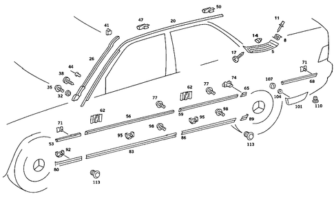 Outside Attachment Parts for 1990 Mercedes-Benz 190E #3