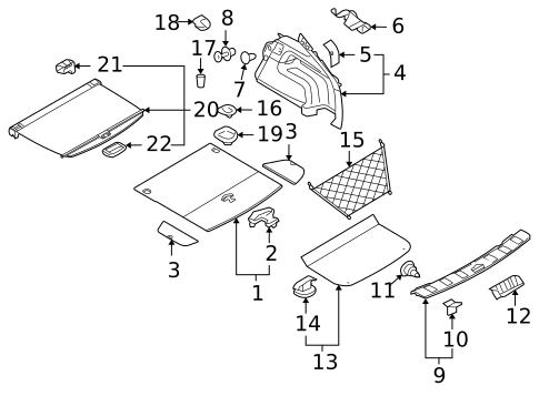 Interior Trim - Rear Body for 2010 Saab 9-3X #0