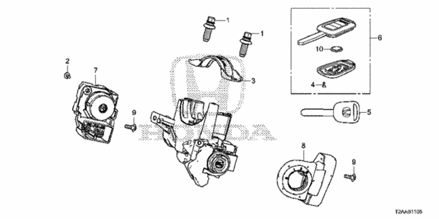 Key Cylinder Components for 2017 Honda Accord #0