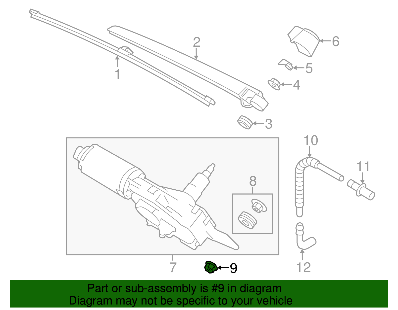 Wiper Motor Nut - Porsche (N-907-143-03)