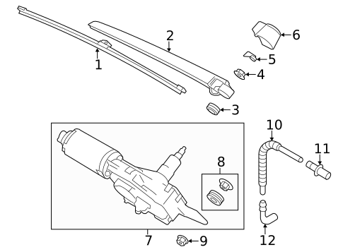 Rear Wiper Components for 2018 Porsche Cayenne #3
