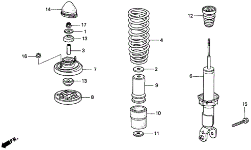 Rear Shock Absorber for 1995 Honda Civic del Sol #0