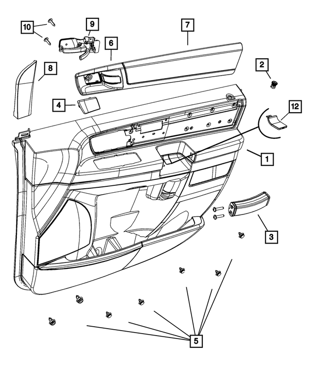 1JD711DSAA - : Front Door Trim Panel, Left for Mopar Image