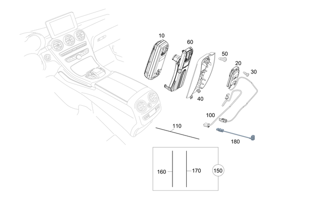 2539060003 - Electrical System: Telephone System for Mercedes-Benz: E250, E350, E400, E550, E63 AMG, E63 AMG S, G550 4x4, G63 AMG, G65 AMG, GLC300, GLC43 AMG, GLC63 AMG, GLC63 AMG S, GLE43 AMG, GLE450 AMG, GLE63 AMG S, SL400, SL450, SL550, SL63 AMG, SL65 AMG, SLC300, SLC43 AMG, SLK250, SLK300, SLK350, SLK55 AMG Image image