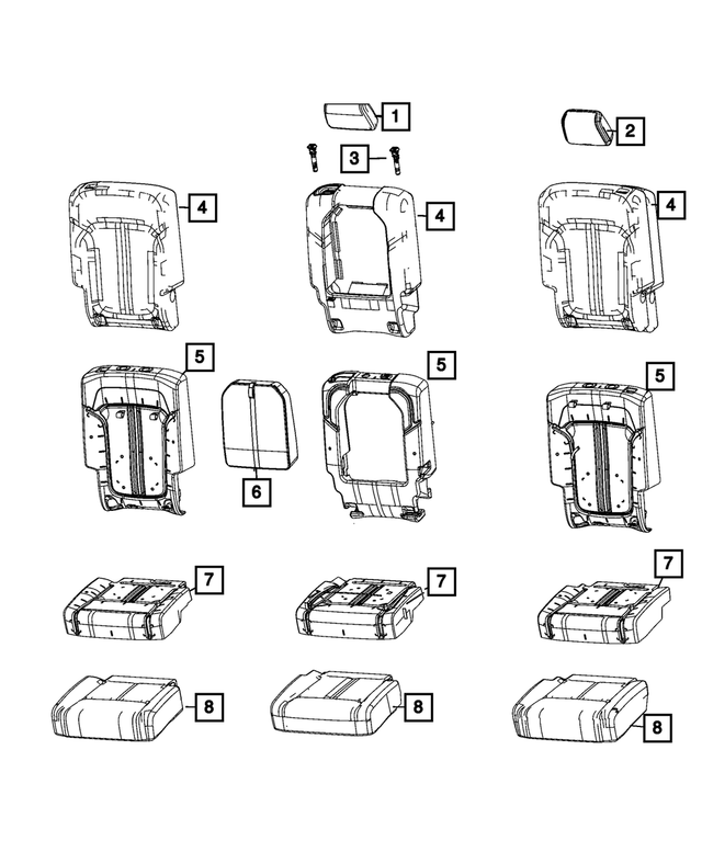 6TV241D4AC - Interior Trim: Second Row Headrest for Mopar Image