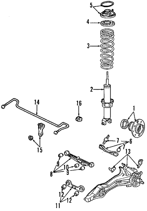 Rear Suspension for 1992 Acura Integra #0