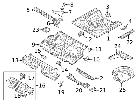 Rear Floor & Rails for 2020 Volkswagen Arteon #2