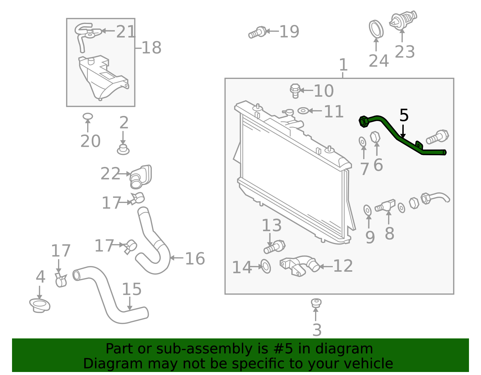 16495 16495-0V050 - Automatic Transmission Oil Cooler Tube - 2010-2013 Toyota ...