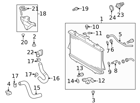 Radiator & Components for 2010 Toyota Highlander #0