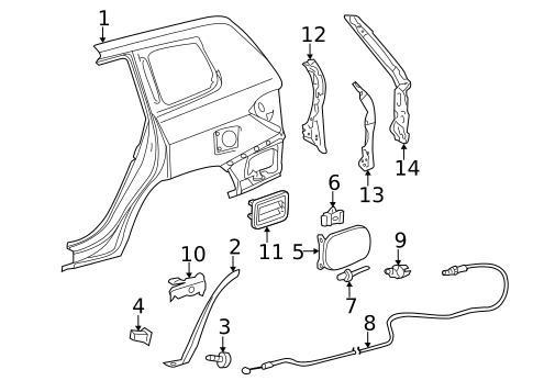 Quarter Panel & Components for 2010 Toyota Highlander #1