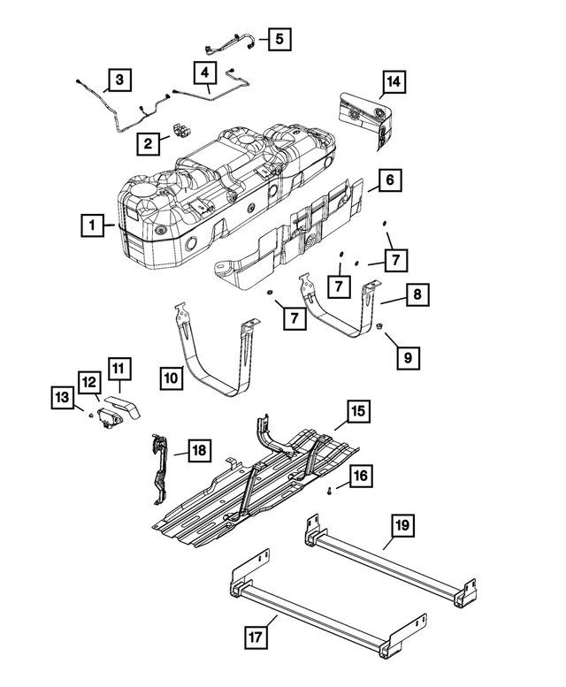 « 52029889AB –  : Thermique, Réservoir à Carburant Ecran pour Mopar Image »