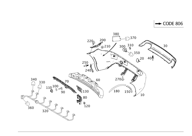 1728851725 - Attachment Parts: Trim, Bumper for Mercedes-Benz: SLC300, SLC43 AMG, SLK250, SLK300, SLK350, SLK55 AMG Image image