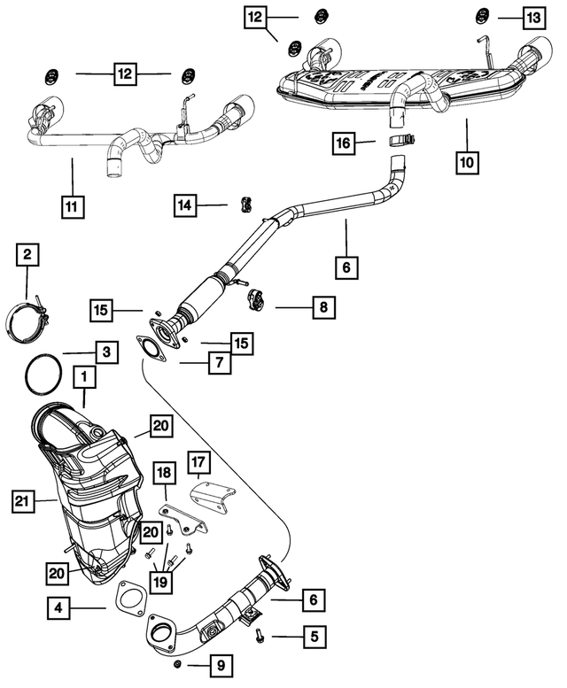 68184824AA - : Exhaust Muffler And Tailpipe for Mopar Image