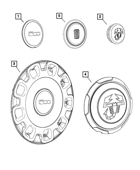 Wheel Covers and Center Caps for 2017 Fiat 500 #0
