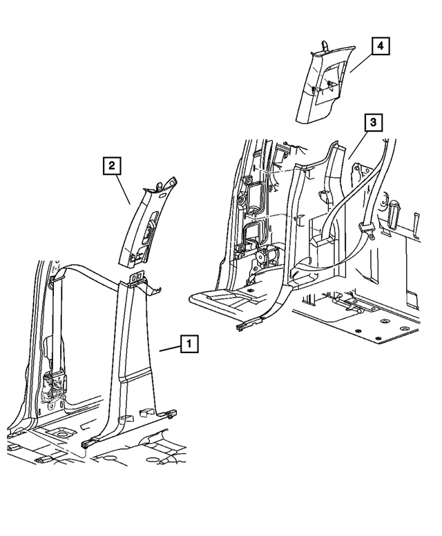 5HP38XDVAA - Interior Trim: B Pillar Lower Trim Panel, Right for Mopar Image