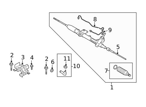 Steering Gear for 2014 Mitsubishi Lancer #1