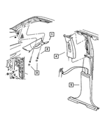 5JP20XDVAF - Interior Trim: B Pillar Lower Trim Panel, Right for Mopar Image